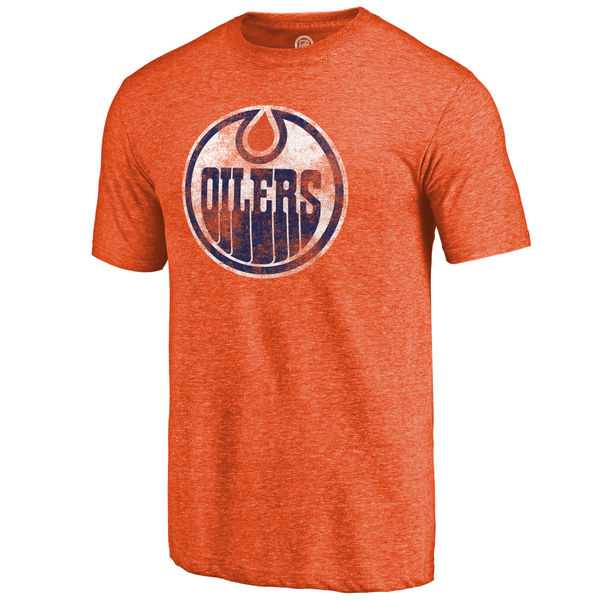 Men's Edmonton Oilers Distressed Team Primary Logo Tri Blend T-Shirt Orange FengYun,We sell and wholesale Men's Edmonton Oilers Distressed Team Primary Logo Tri Blend T-Shirt Orange FengYun on line form chian!